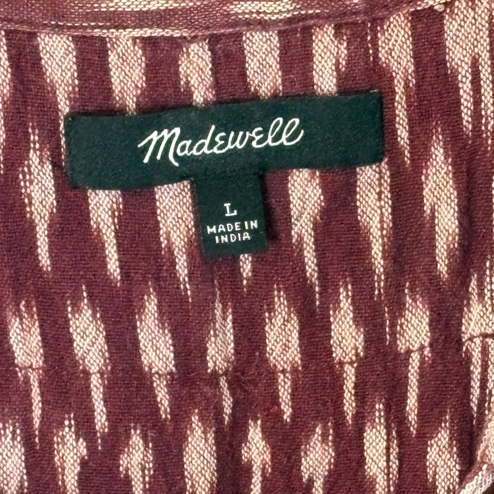 Madewell Red Sleeveless Button Down Shirt - Picture 2 of 3